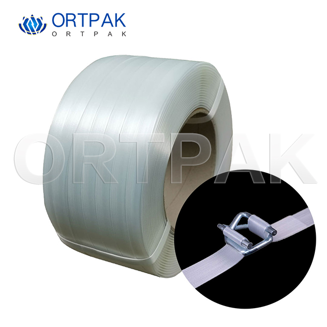 Alta penetração resistência à tração de alta resistência 13-32mm de alça composta de poliéster branco
